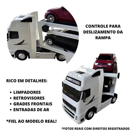 Brinquedo Carreta Caminhão Cegonheira Gigante Diesel Rx Branco 1309 - Roma