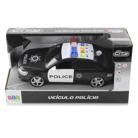 Imagem de Brinquedo Carrinho De Polícia C/Fricção Luz E Som - Bbr Toys