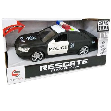 Brinquedo Carrinho de Policia com Luzes e Sons de Sirene Botões - Shiny  Toys 000431