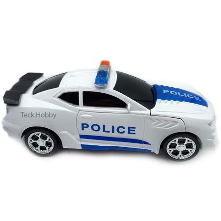 carro policia transformers vira robo 3 d com sons luzes led e movimento :  : Brinquedos e Jogos