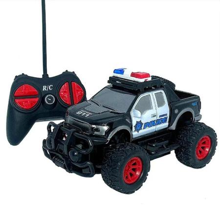 Imagem de Brinquedo Carro Carrinho De Controle Remoto Mini Policia  4x4