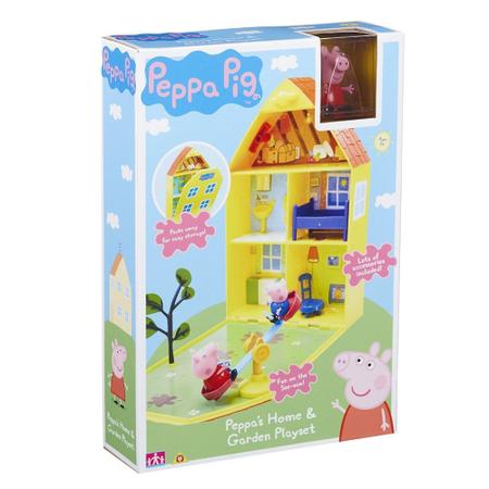 Casinha Da Peppa Pig Com Jardim Brinquedo Com Bonecos - Dtc