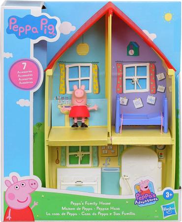 Casinha Da Peppa Pig Mobiliada Em Madeira Mdf C/ Móveis 41cm - R$ 298,53