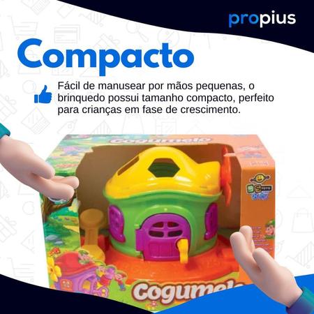Imagem de Brinquedo Casinha Cogumelo Educativo Multicolorido Compacto Experiência Prática Sensorial Porta Abre Fecha