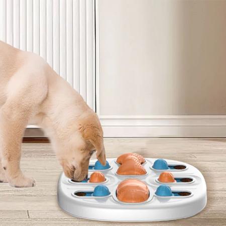 Cão quebra-cabeça brinquedos plataforma giratória alimentador