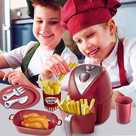 Imagem de Brinquedo Cozinha Infantil Air Fryer Chef Kids Zucatoys Vermelho e Metalizado Prata