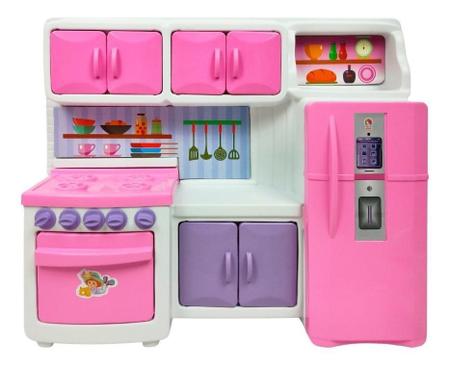 Imagem de Brinquedo Cozinha Infantil Com Geladeira Fogão Forno Armário