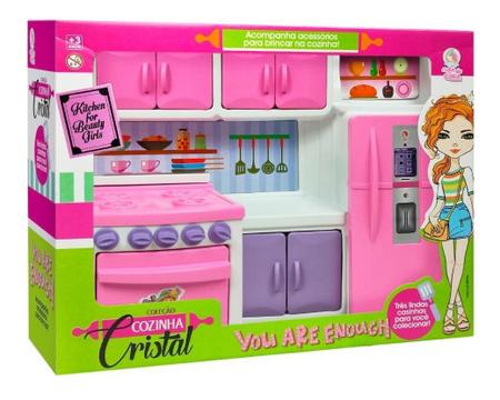 Imagem de Brinquedo Cozinha Infantil Com Geladeira Fogão Forno Armário