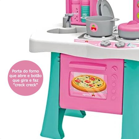 Kit Cozinha Infantil Joguinho De Outelaria Mini Chef Cor Rosa-chiclete