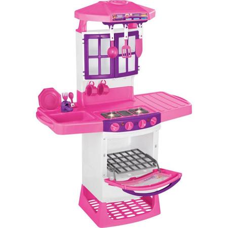 Imagem de Brinquedo Cozinha Magica Eletronica Infantil Rosa Completa - Magic Toys
