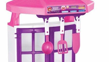 Imagem de Brinquedo Cozinha Magica Eletronica Infantil Rosa Completa - Magic Toys