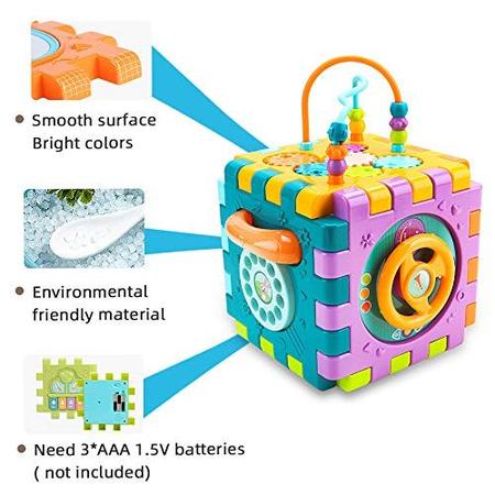 Imagem de Brinquedo Cubo Atividades nicknack 6 em 1 Música Formas Crianças 18M+