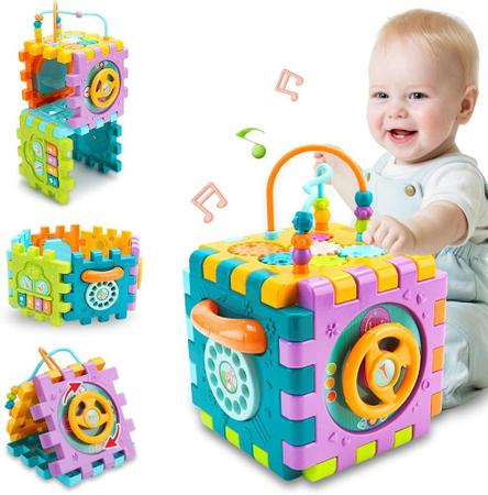 Imagem de Brinquedo Cubo Atividades nicknack 6 em 1 Música Formas Crianças 18M+