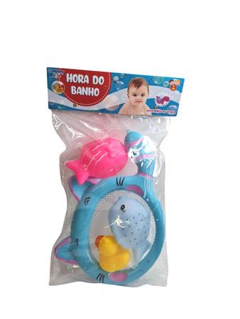 Imagem de Brinquedo De Banho infantil Rede Pescaria Baby 3 Bichinhos