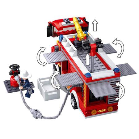 Imagem de Brinquedo de Encaixe Blocos Caminhão de Bombeiro com Hidrante 343 Peças Plástico ABS Multikids - BR1199