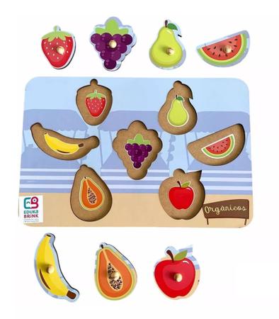 Jogo Educativo de Encaixe Frutas - 7 peças com pinos - Eduka Brink - Casa  do Brinquedo® Melhores Preços e Entrega Rápida