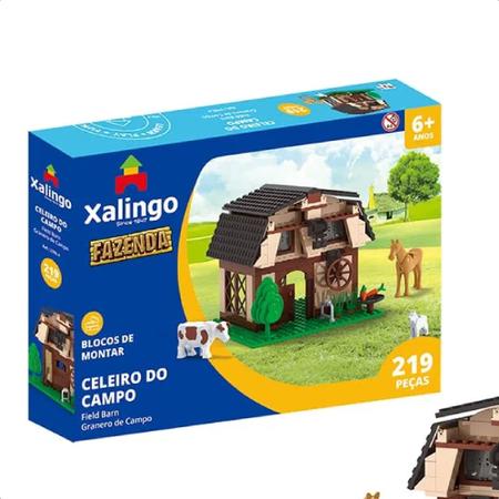 Imagem de Brinquedo De Encaixe Fazenda Celeiro Do Campo 219 Peças Coordenação Motora +6 Anos Xalingo - 27954