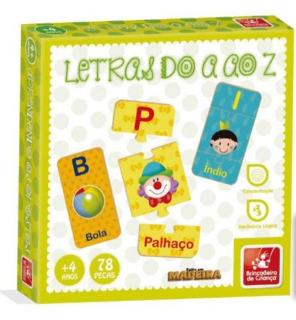 Letras do A ao Z C/78 Pçs. em Madeira – PP-LAZ78 – Picpega Brinquedos