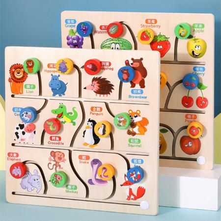 ISA - Brinquedo educativo de madeira Montessori para crianças a partir de 3  anos, Jogo de raciocínio lógico montessoriano de brincadeiras de  aprendizagem com Cores e formas de frutas