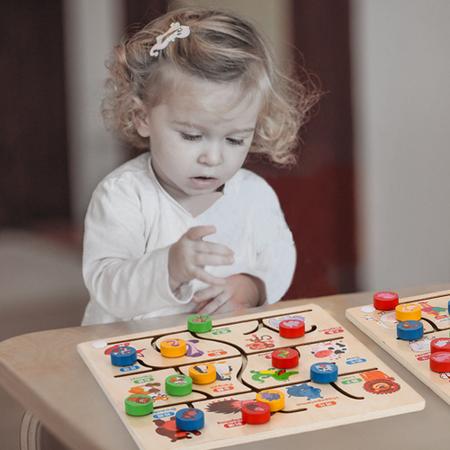 Labirinto de madeira brinquedos de aprendizagem do bebê montessori