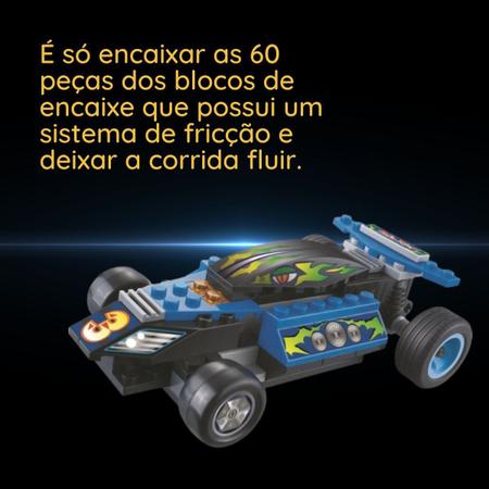 Imagem de Brinquedo de Montar Carrinho Corrida Maluca Sem Derrota 60 Peças Xalingo - 06265