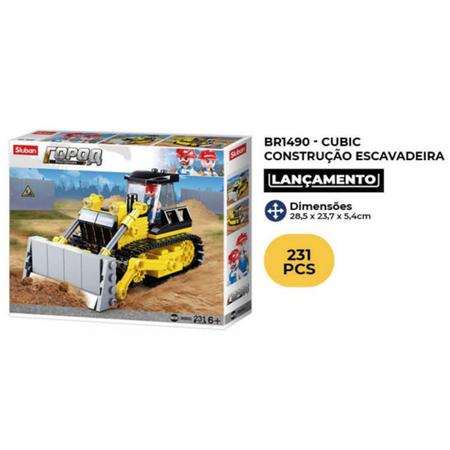 Imagem de Brinquedo de Montar Cubic Construção Escavadeira 231 Peças Multikids - BR1490