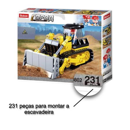 Imagem de Brinquedo de Montar Cubic Construção Escavadeira 231 Peças Multikids - BR1490