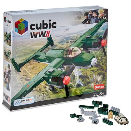 Imagem de Brinquedo de Montar Cubic WWII Avião Bombardeiro 311 Peças Multikids - BR1483