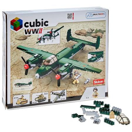 Imagem de Brinquedo de Montar Cubic WWII Avião Bombardeiro 311 Peças Multikids - BR1483