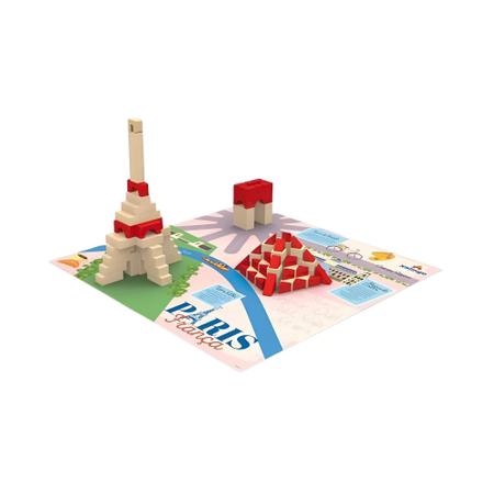 Imagem de Brinquedo de Montar e Desmontar Infantil Brincando de Engenheiro, Torre Eiffel, Paris 124 Peças Xalingo - 5464.3