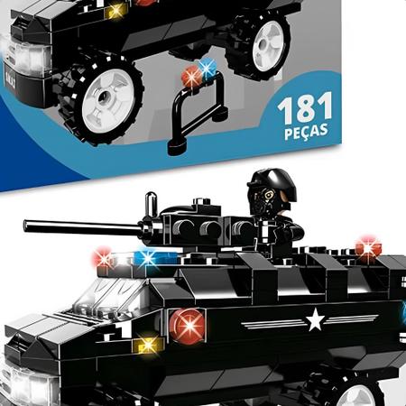 Imagem de Brinquedo De Montar Operações Especiais Carro Blindado 181 Peças A Partir De 6 Anos Xalingo - 28221
