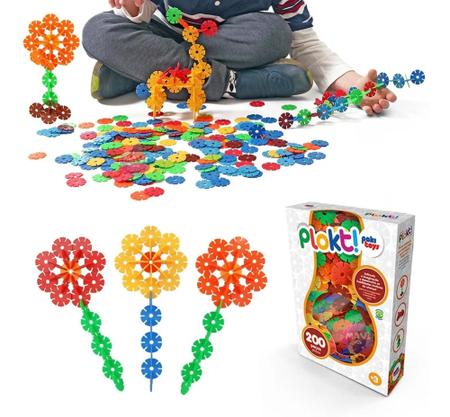 BRINQUEDO DE MONTAR ENCAIXE EDUCATIVO CRIATIVO PLOKT 200 PEÇAS - PAKI TOYS  - LOJAS RENASCER