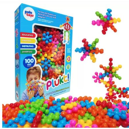 Brinquedo Montar Plukt Estrelas Educativo Criativo 100 Peças