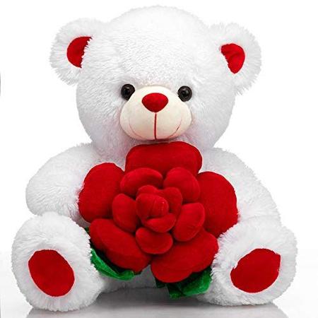 Imagem de Brinquedo de pelúcia Teddy Bear Dia dos Namorados, 40 cm, branco