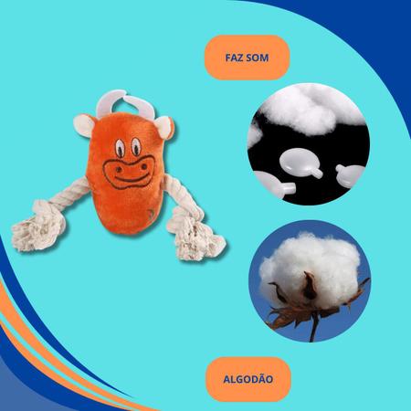 Brinquedo de Pelúcia Touro p/ Pets Cachorro c/ Apto e corda divertido - PetLon Imagem de Brinquedo de Pelúcia Touro p/ Pets Cachorro c/ Apto e corda divertido