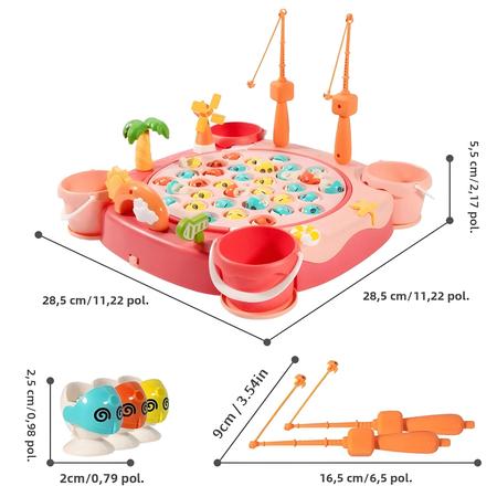 Imagem de Brinquedo de Pesca Magnética Elétrica para Crianças - Vara de Peixe com Música e Giros - Educativo