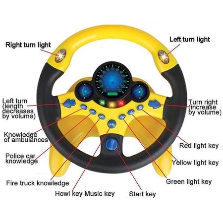 Imagem de Brinquedo de volante elétrico infantil com luz e som