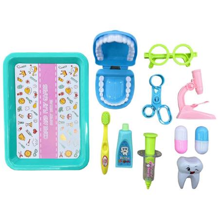 Imagem de Brinquedo Dentista Infantil Educativo Médico Kit Faz De Conta Simulação Odontologia  Meninos Meninas