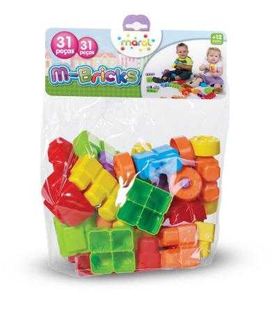 Imagem de Brinquedo Didático Infantil M-Bricks 31 peças - Maral