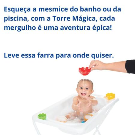 Imagem de Brinquedo Didatico Torre Bebe Empilhar Presente +6 meses Menino Menina Educativo Banho Agua 1 ano