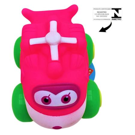Imagem de Brinquedo Diver For Baby Aviões Vinil Bebê Avião Emborrachado Crianças 3 Meses Rosa