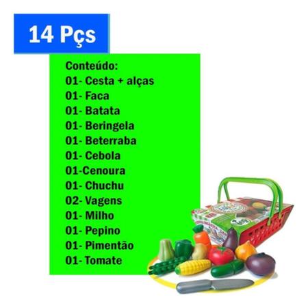 Imagem de Brinquedo Divertido Colorido Educativo Feira Legumes 14Peças