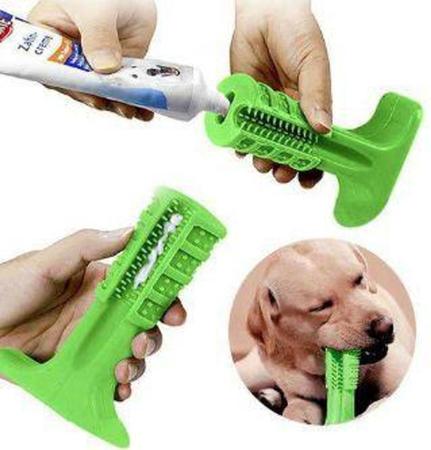 Imagem de Brinquedo e Escova de dentes Para Cachorro de borracha natural - Bom Amigo