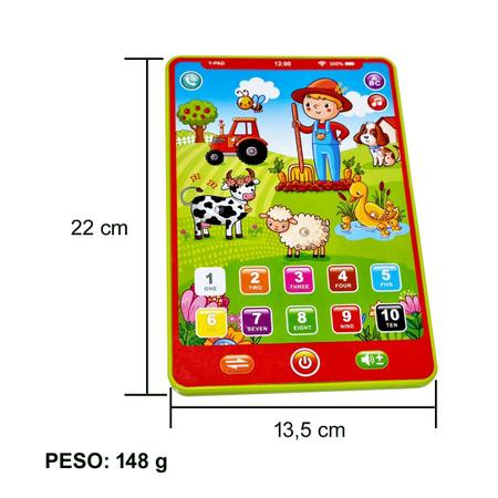 Brinquedo Educacional Inglês Tablet Infantil Multi função