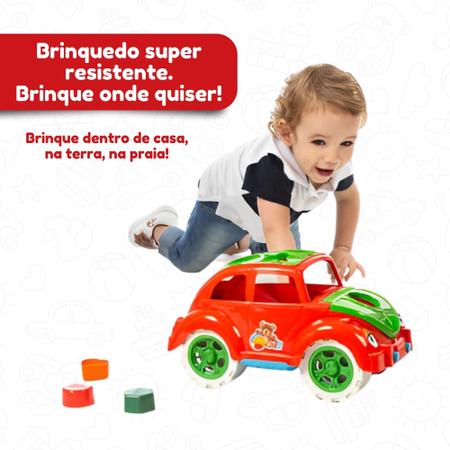 Imagem de Brinquedo Educativo 1 Ano 12 Meses Fusca Encaixe Carrinho