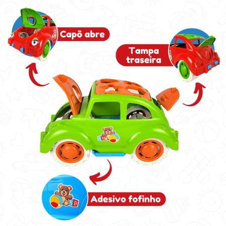 Imagem de Brinquedo Educativo 1 Ano 12 Meses Fusca Encaixe Carrinho