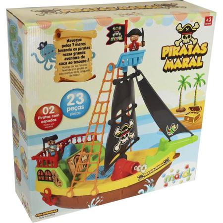 Imagem de Brinquedo Educativo Barco Pirata C/BONECOS