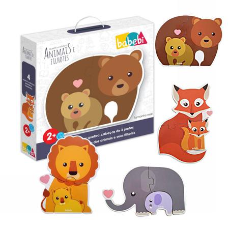 Brinquedo Bebe Educativo Quebra-cabeça 2 Partes Infantil Animais Filhotes 2  anos em Promoção na Americanas