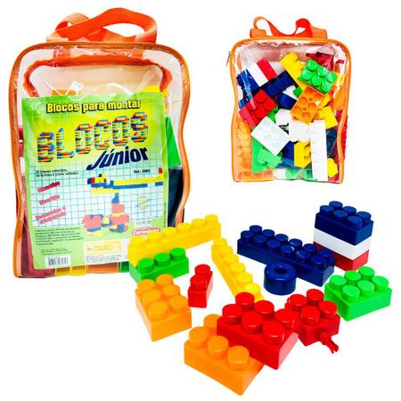 Brinquedo Educativo Blocos de Montar Cubos Junior 60 Peças - Carimbras -  Brinquedos de Montar e Desmontar - Magazine Luiza