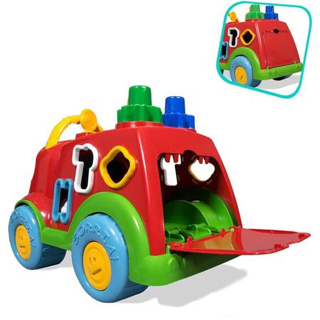 Imagem de Brinquedo educativo bombeirinho c/blocos topi sola cardoso toys